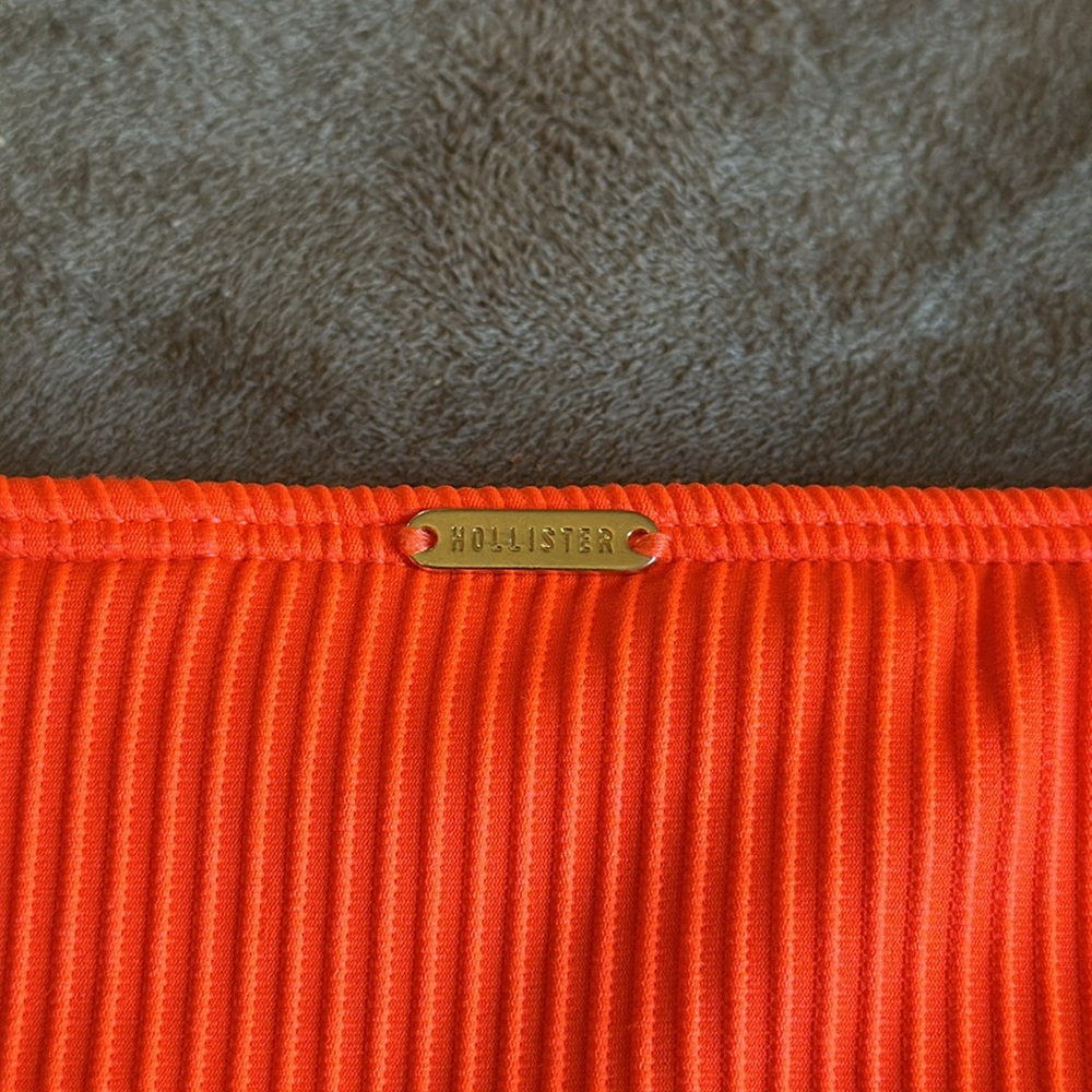 Hollister *NWOT* Women’s Neon Orange Ribbed Bikini Bottoms - Picture 11 of 15